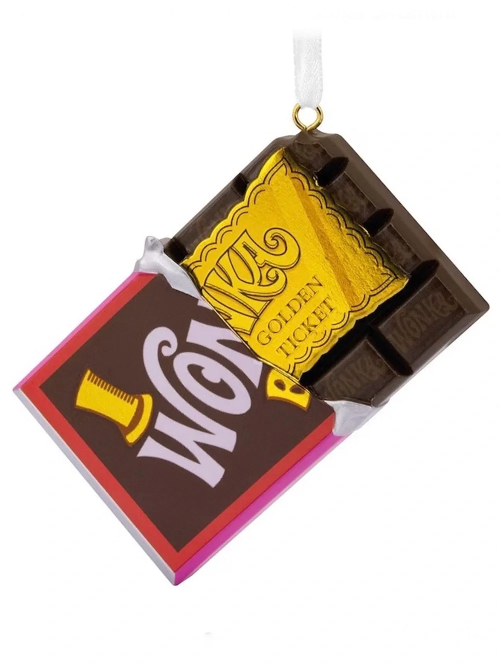 Hallmark Willy Wonka and The Chocolate Factory Wonka Bar Christmas Ornament